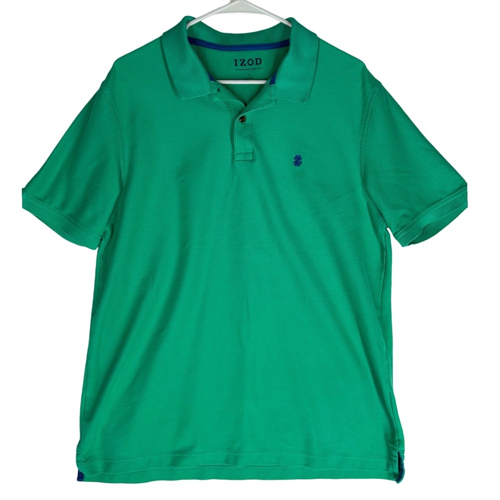 IZOD The‎ Advantage Polo Green Short-Sleeved Shirt Men's Size Large